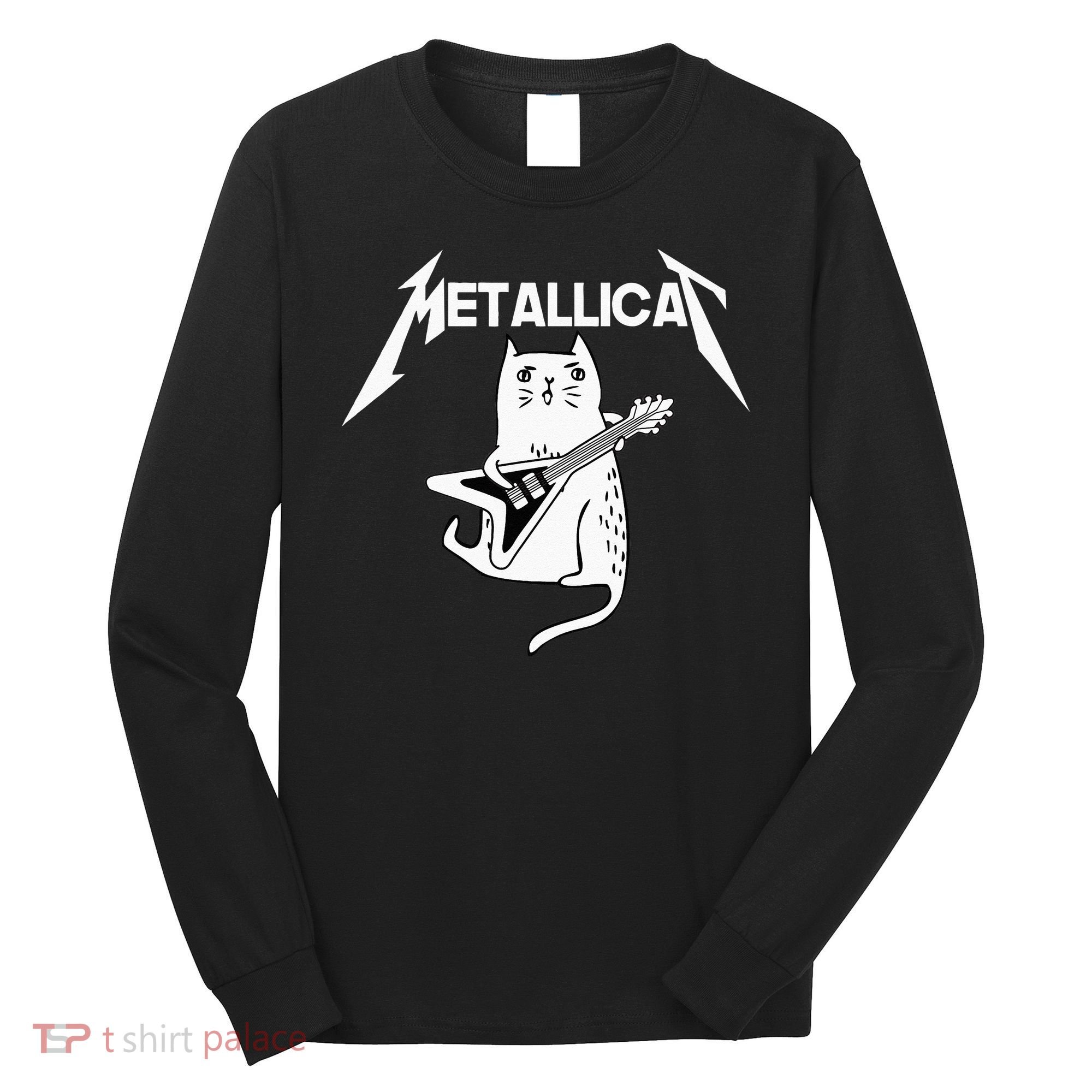 Mettalicat Rock Band Guitar Funny Christmas Gift Long Sleeve Shirt