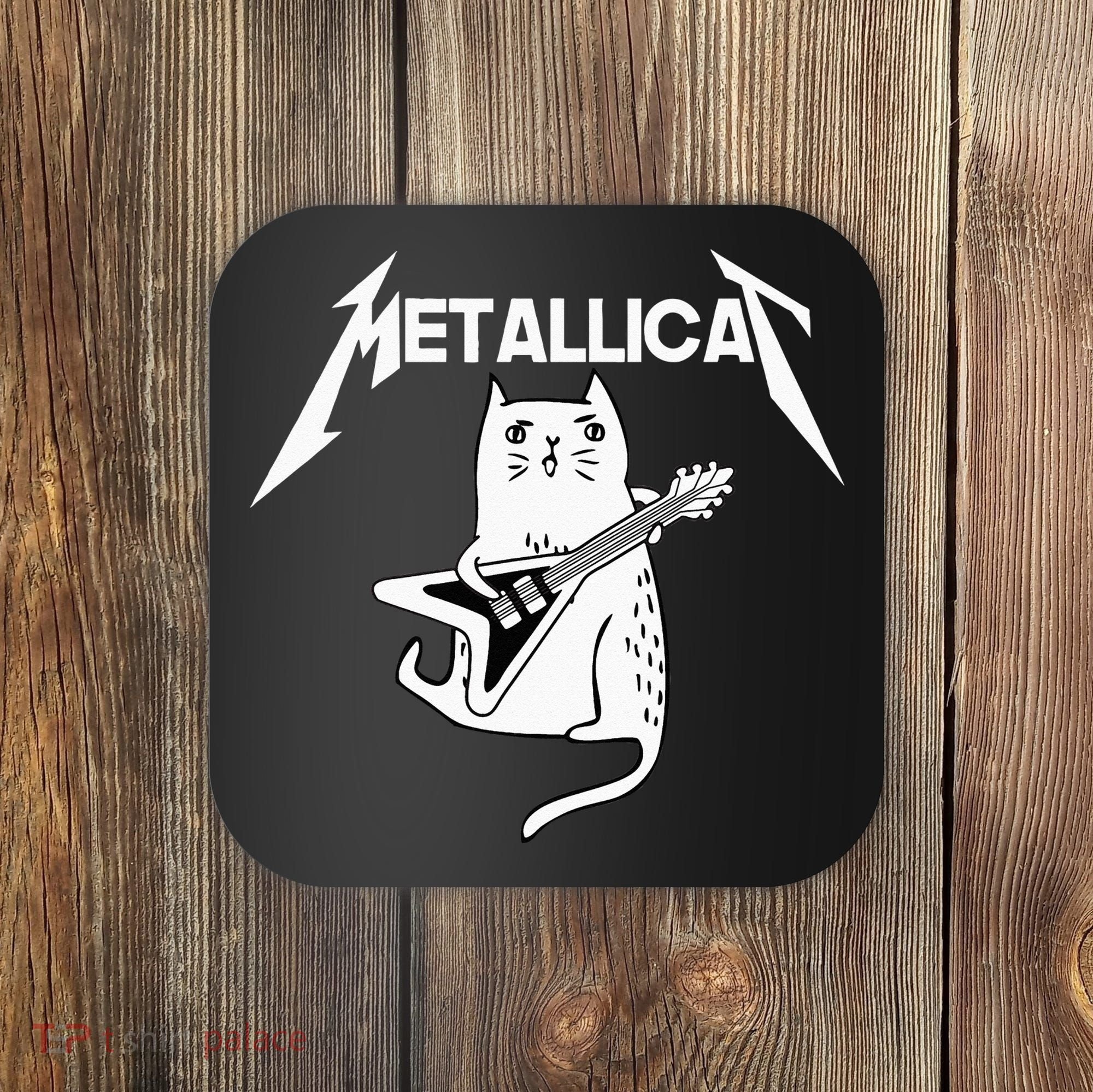 Mettalicat Rock Band Guitar Funny Christmas Gift Coaster