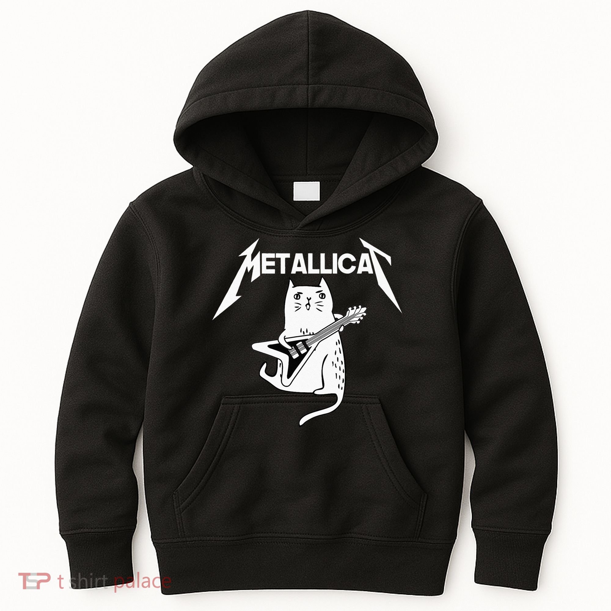 Mettalicat Rock Band Guitar Funny Christmas Gift Kids Hoodie