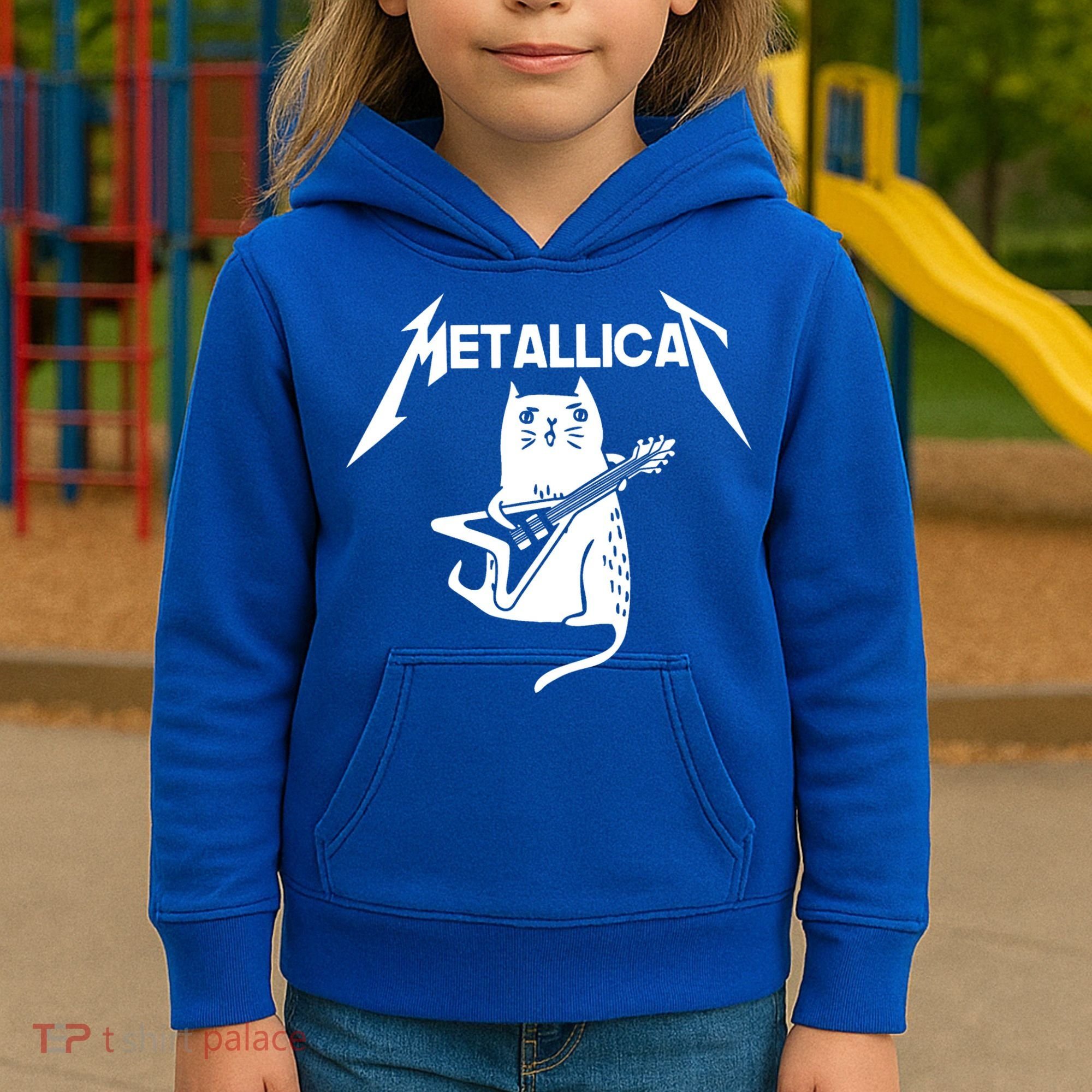 Metallicat Rock Band Guitar Kids Hoodie