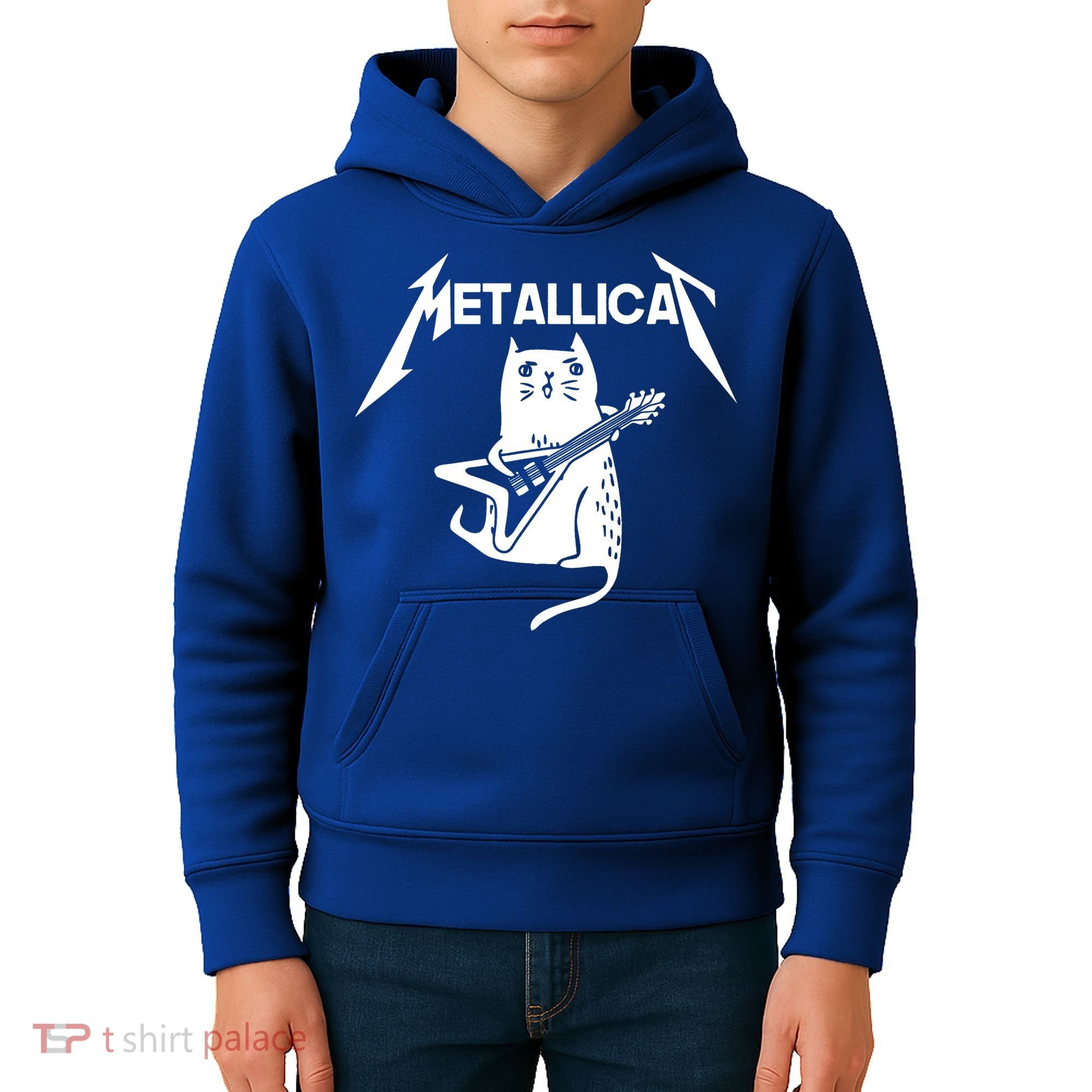 Metallicat Rock Band Guitar Kids Hoodie