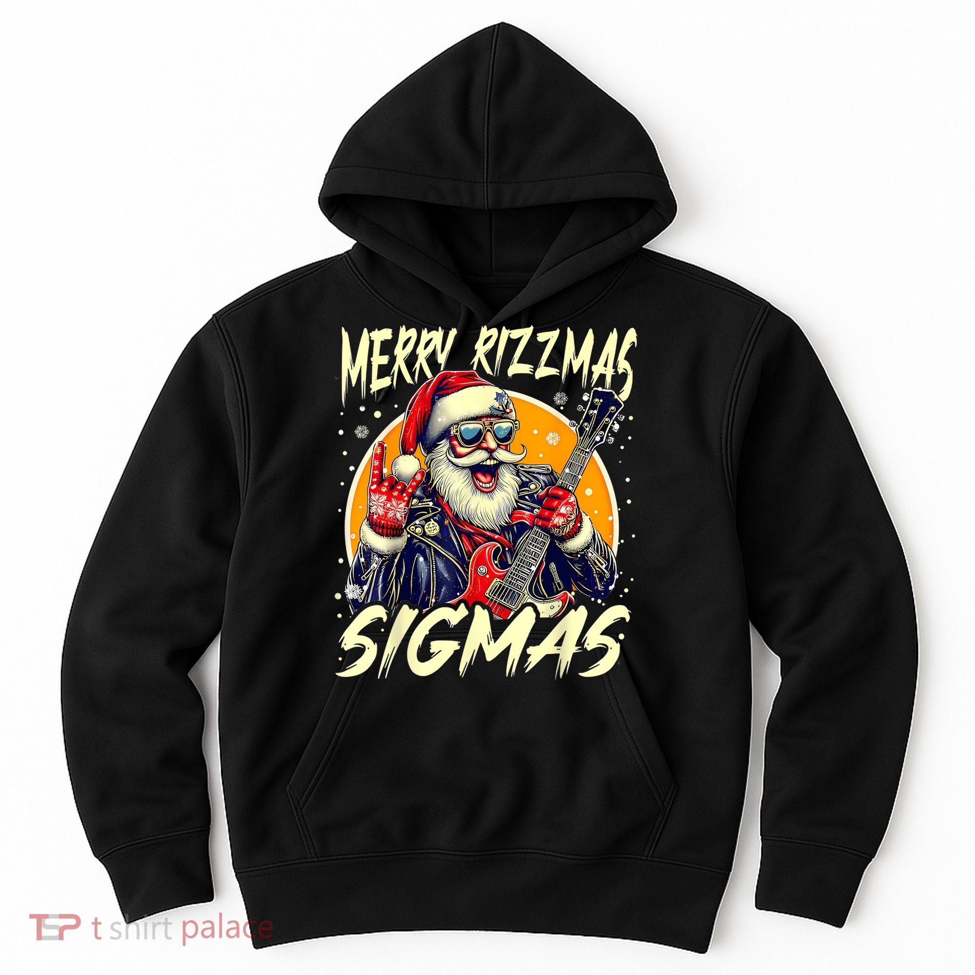 Merry Rizzmas Christmas Rizz Cool Santa Sunglasses Xmas Hoodie