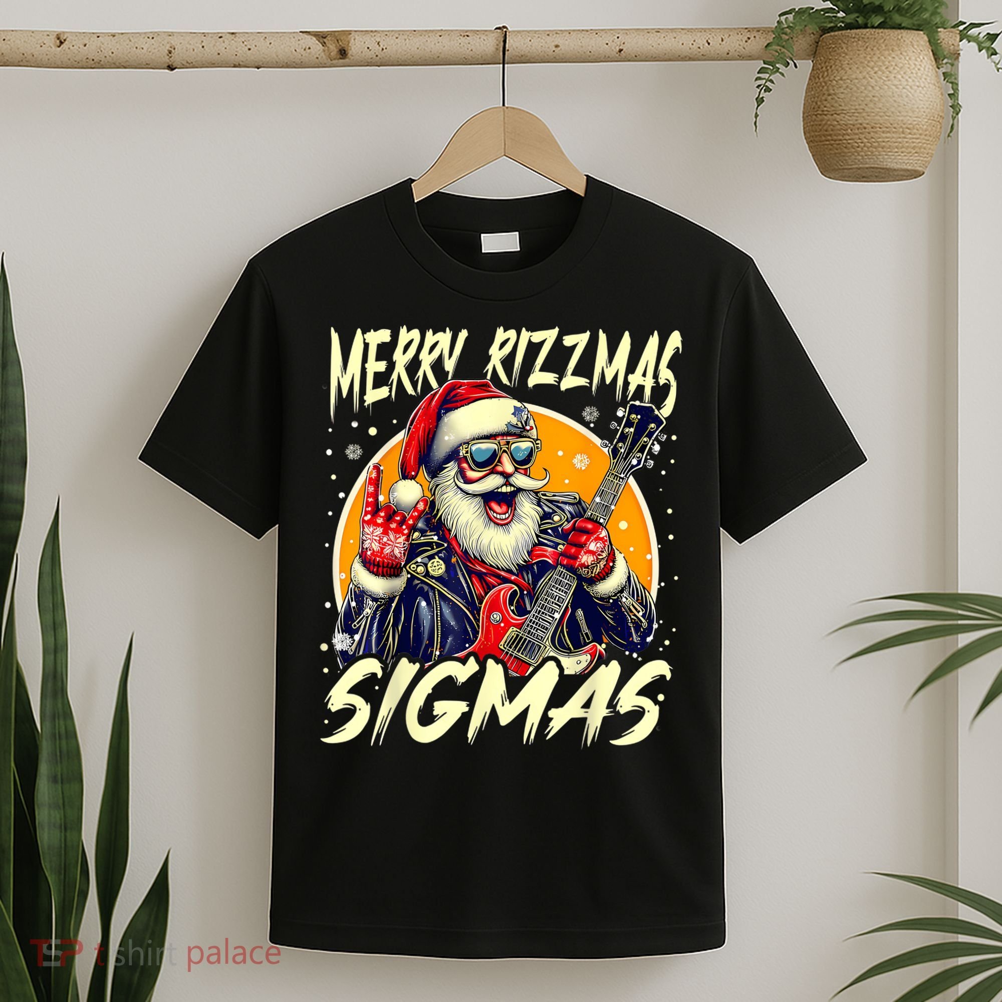 Merry Rizzmas Christmas Rizz Cool Santa Sunglasses Xmas T-Shirt