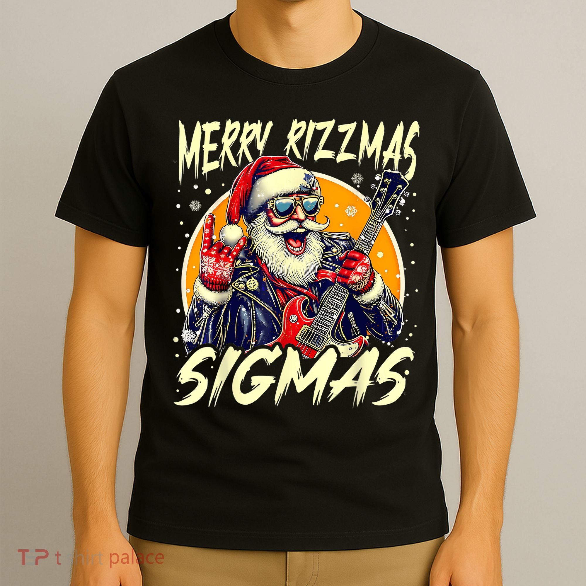 Merry Rizzmas Christmas Rizz Cool Santa Sunglasses Xmas T-Shirt