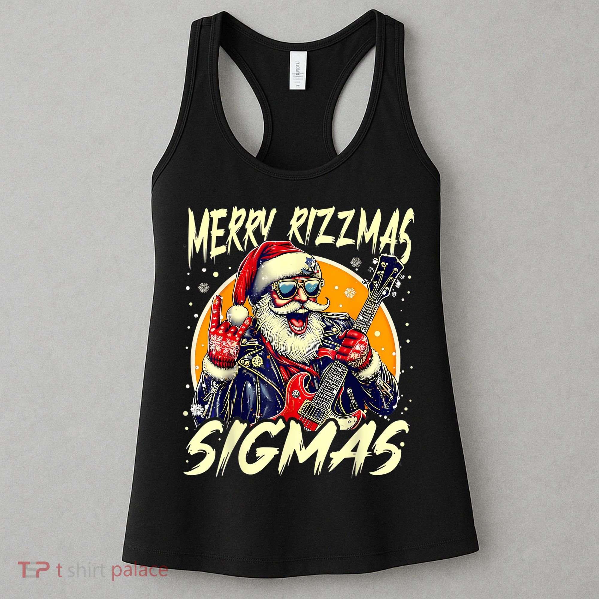 Merry Rizzmas Christmas Rizz Cool Santa Sunglasses Xmas Women's Tank Top