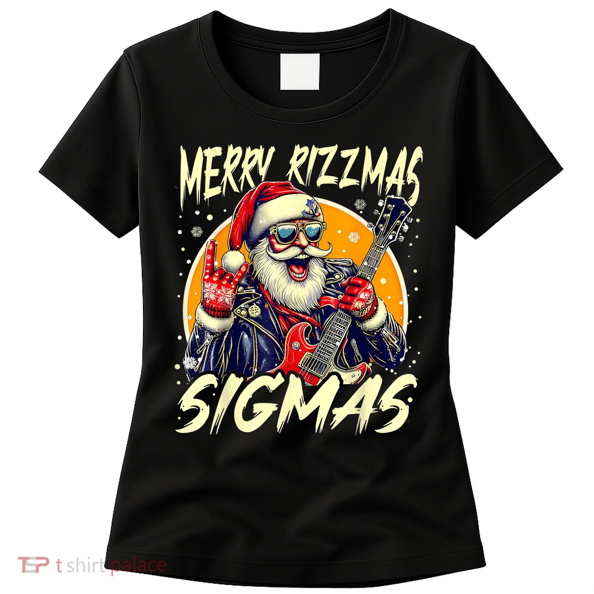 Merry Rizzmas Christmas Rizz Cool Santa Sunglasses Xmas Women's T-Shirt