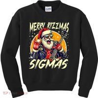 Merry Rizzmas Christmas Rizz Cool Santa Sunglasses Xmas Kids Sweatshirt thumb 0