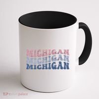 Michigan Retro Distressed Logo Coffee Mug thumb 1