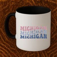 Michigan Retro Distressed Logo Coffee Mug thumb 2
