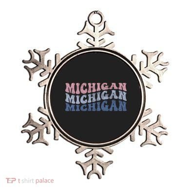 Michigan Retro Distressed Logo Ornament