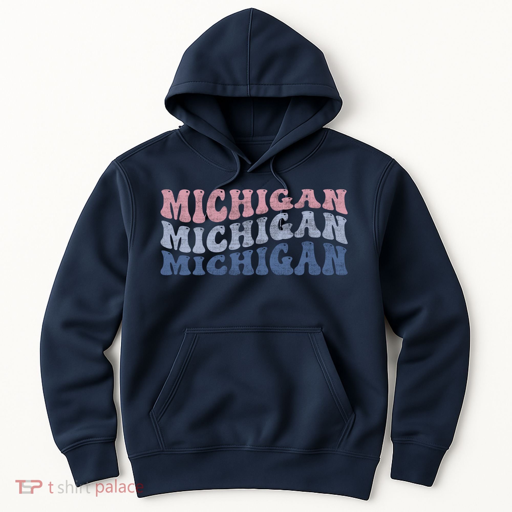 Michigan Retro Distressed Logo Hoodie