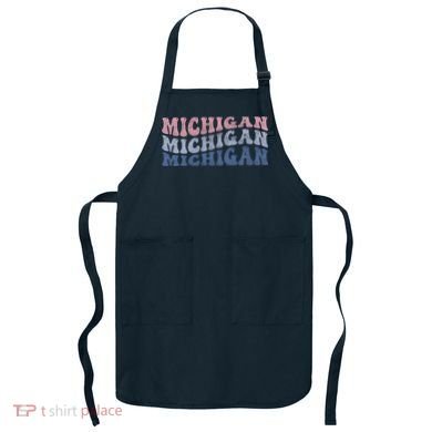 Michigan Retro Distressed Logo Apron