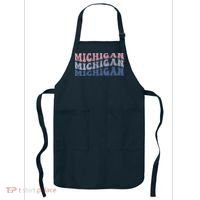 Michigan Retro Distressed Logo Apron thumb 0