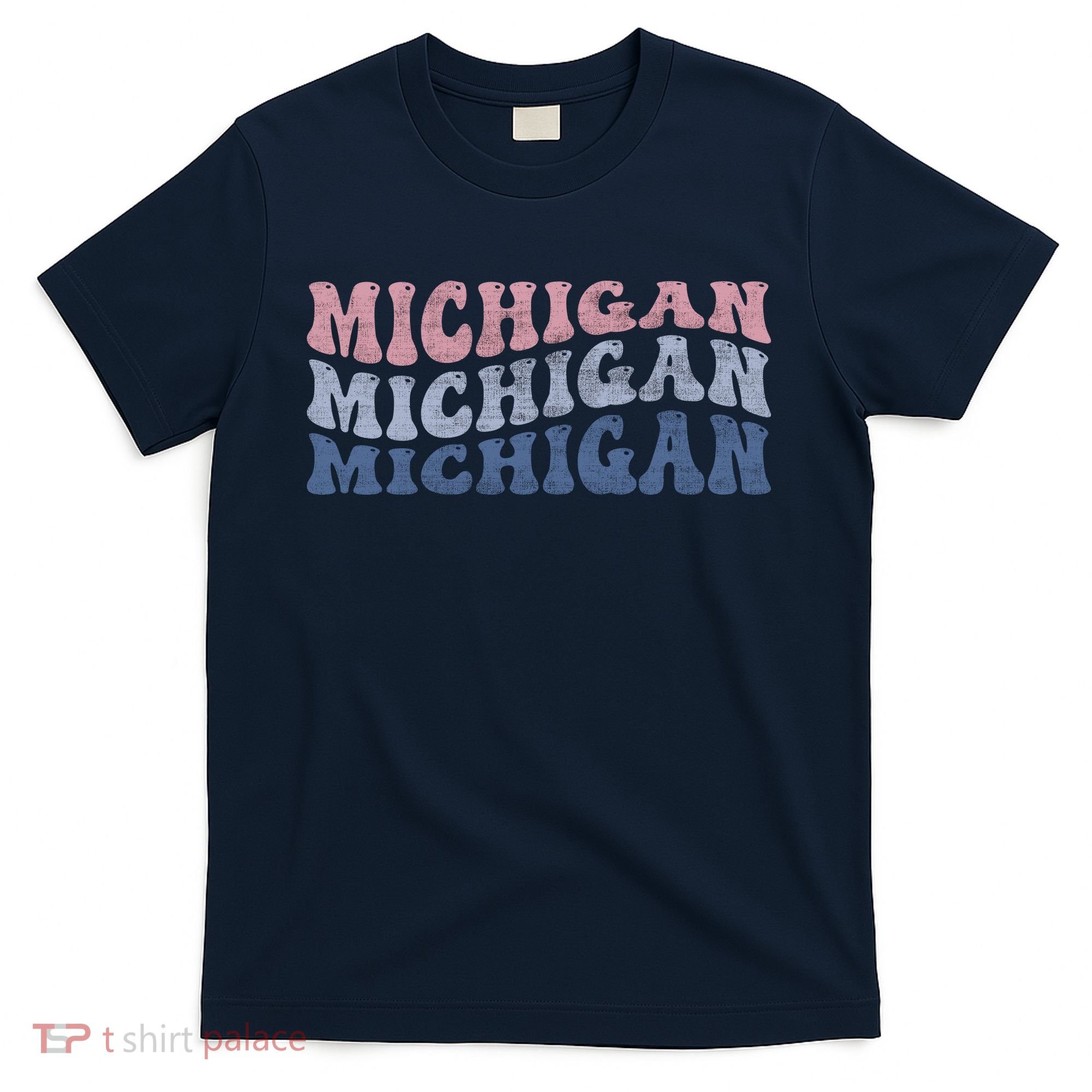 Michigan Retro Distressed Logo T-Shirt
