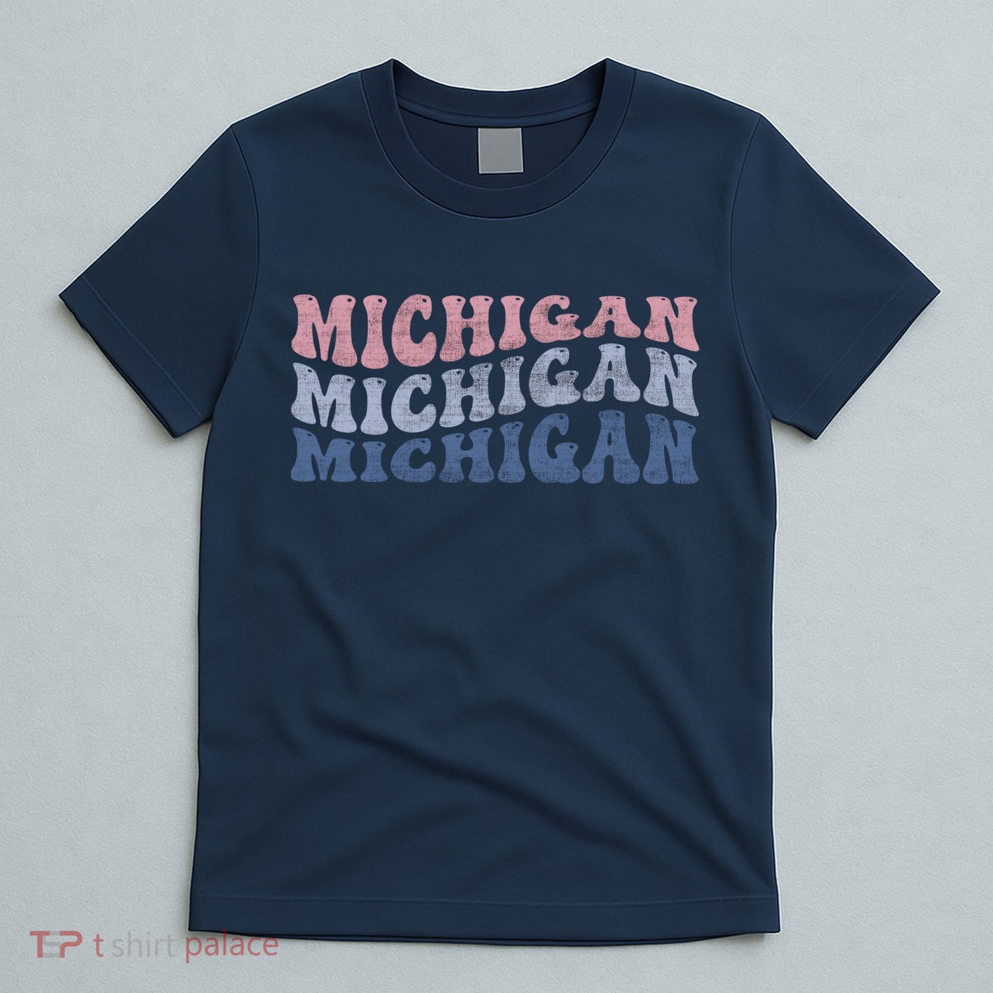 Michigan Retro Distressed Logo T-Shirt