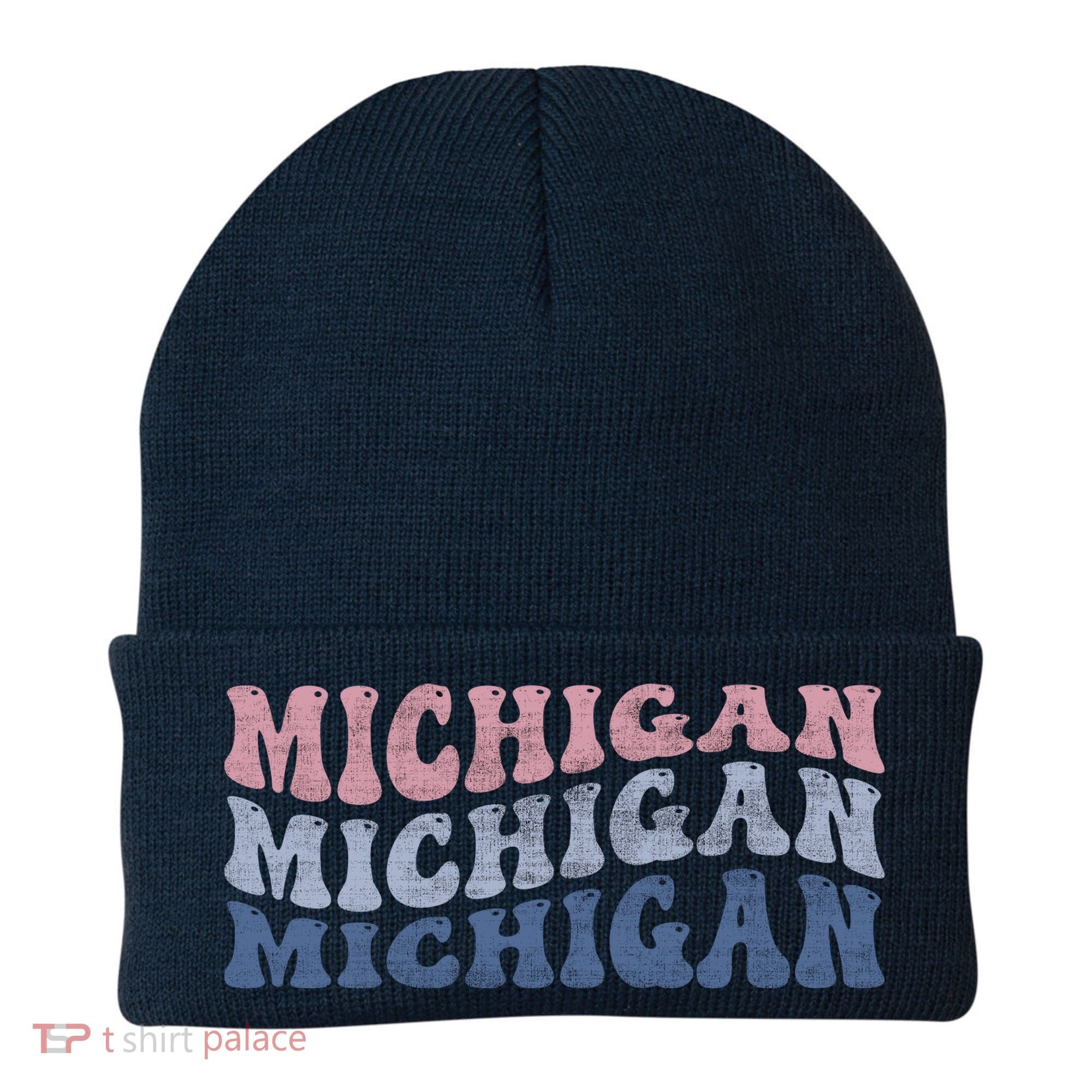 Michigan Retro Distressed Logo Beanie