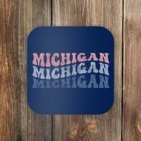Michigan Retro Distressed Logo Coaster thumb 0