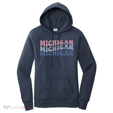 Michigan Retro Distressed Logo Women's Hoodie