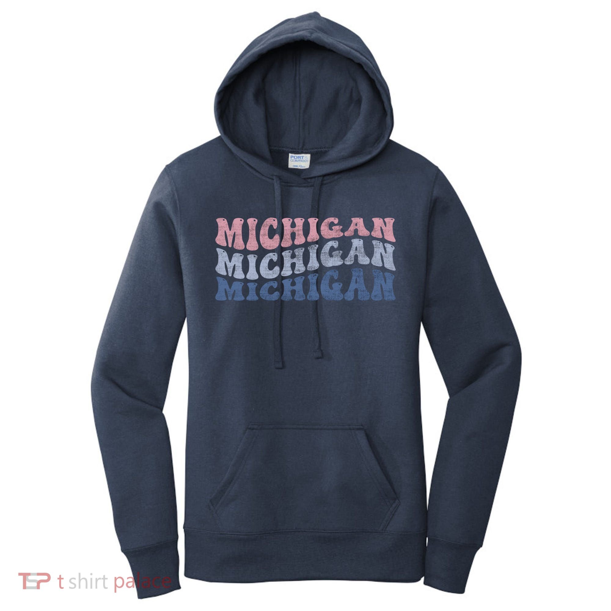 Michigan Retro Distressed Logo Women's Hoodie
