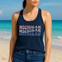 Michigan Retro Distressed Logo Women's Tank Top thumb 2