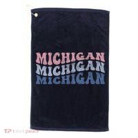 Michigan Retro Distressed Logo Golf Towel thumb 0