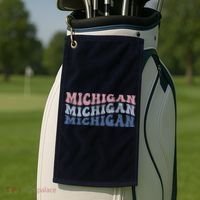 Michigan Retro Distressed Logo Golf Towel thumb 2