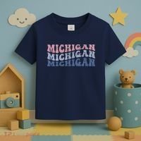Michigan Retro Distressed Logo Toddler T-Shirt thumb 3