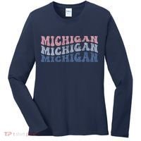 Michigan Retro Distressed Logo Women's Long Sleeve Shirt thumb 0