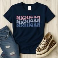 Michigan Retro Distressed Logo Women's T-Shirt thumb 3