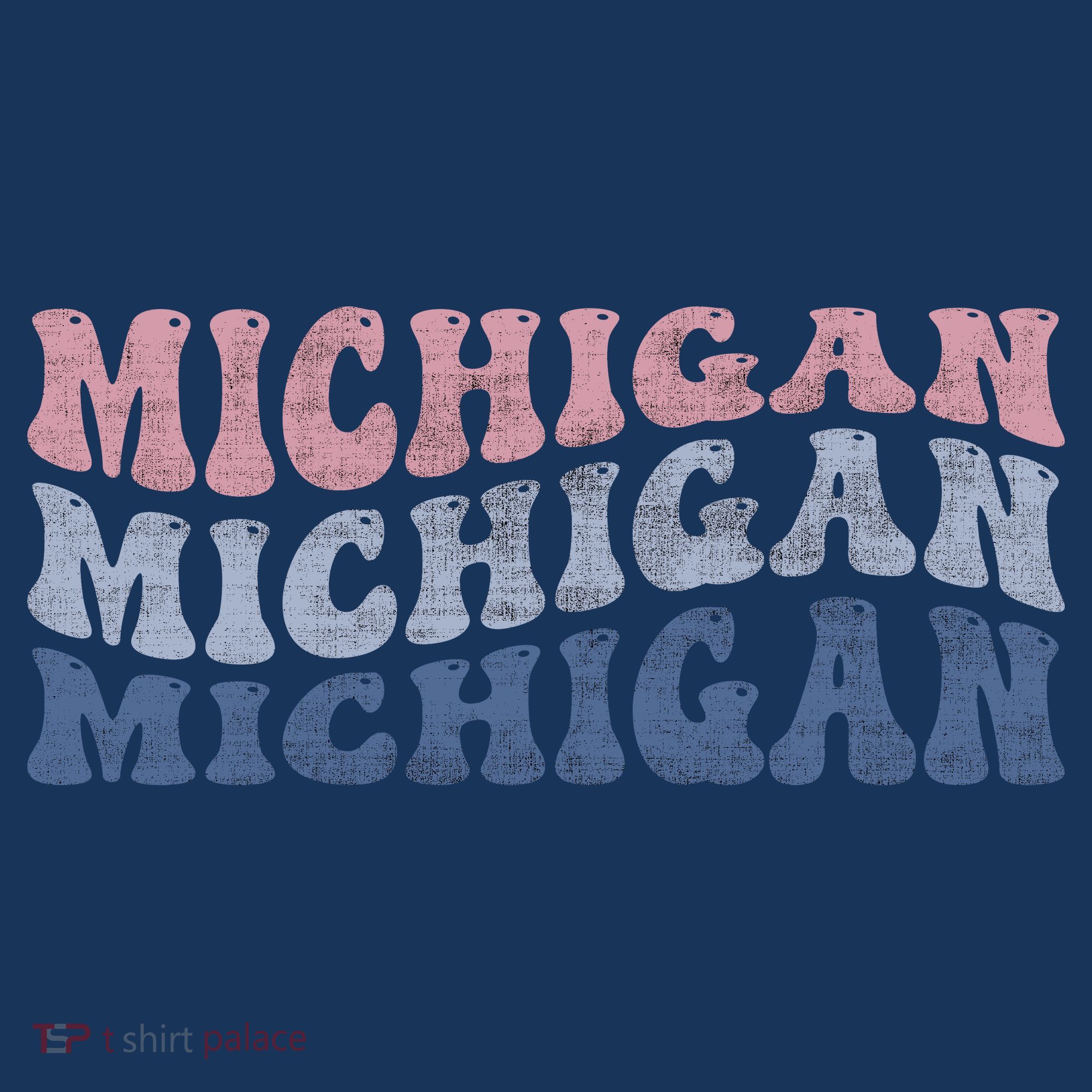 Michigan Retro Distressed Logo Kids Hoodie