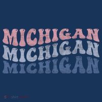 Michigan Retro Distressed Logo Kids Long Sleeve Shirt thumb 2