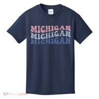 Michigan Retro Distressed Logo Kids T-Shirt thumb 0