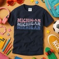 Michigan Retro Distressed Logo Kids T-Shirt thumb 3
