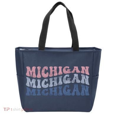 Michigan Retro Distressed Logo Tote Bag