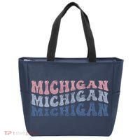 Michigan Retro Distressed Logo Tote Bag thumb 0