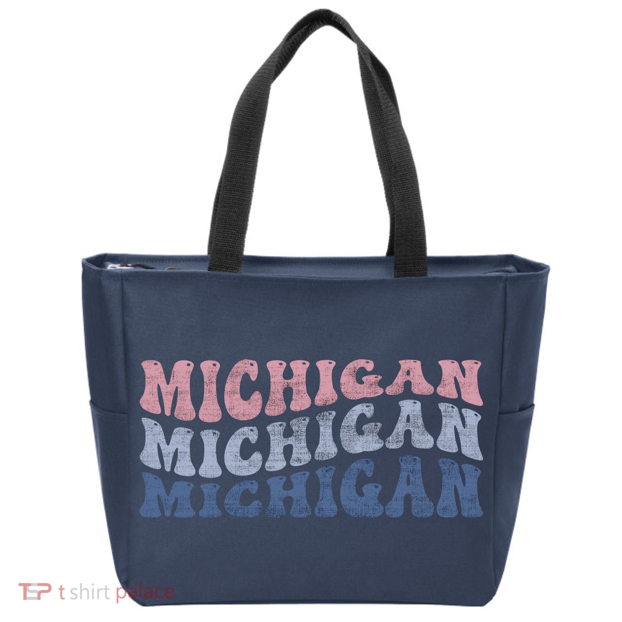 Michigan Retro Distressed Logo Tote Bag