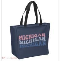 Michigan Retro Distressed Logo Tote Bag thumb 2