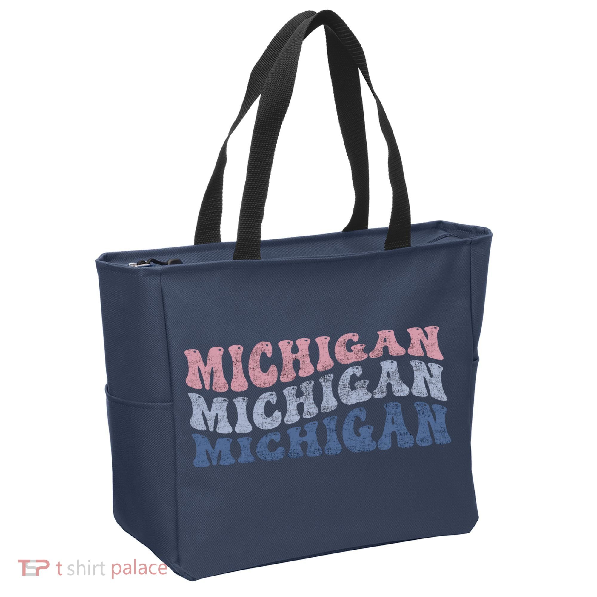Michigan Retro Distressed Logo Tote Bag