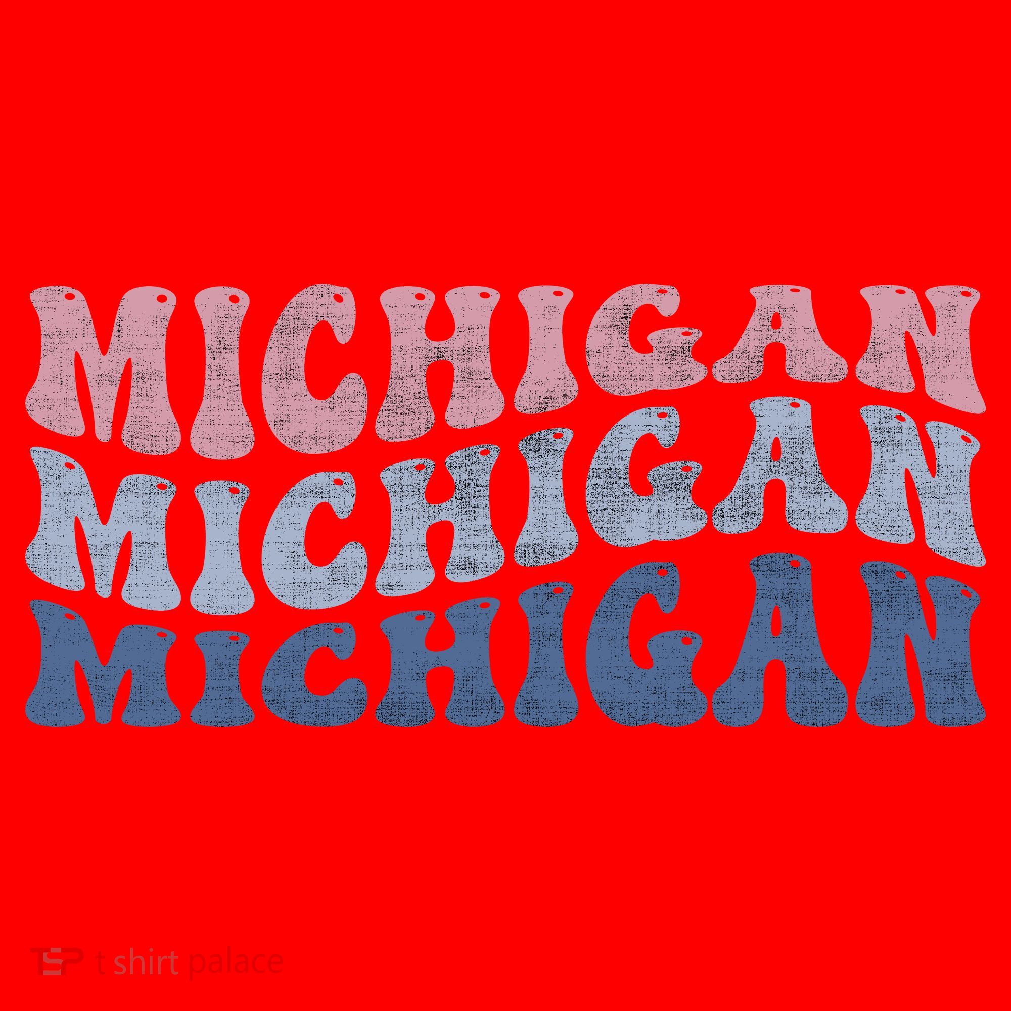 Michigan Retro Distressed Logo Santa Hat