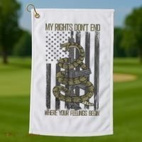 My Rights Don't End Where Your Feelings Begin Golf Towel thumb 1