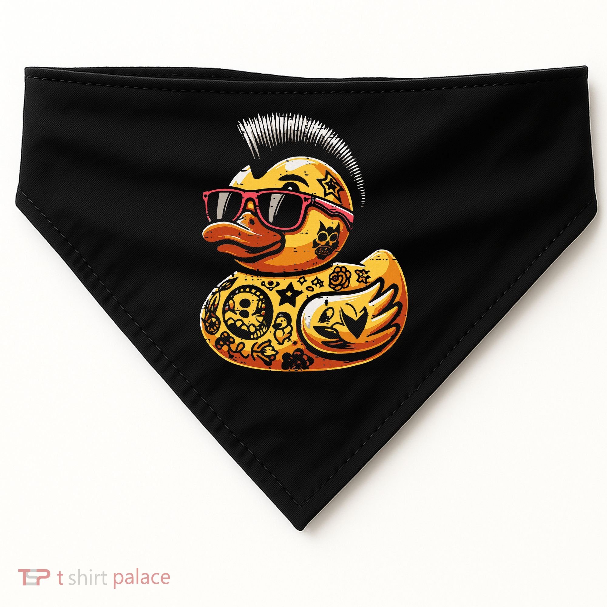 Mohawk Rubber Duck Punk Rock Rocker USA-Made Doggie Bandana