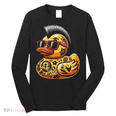 Mohawk Rubber Duck Punk Rock Rocker Long Sleeve Shirt