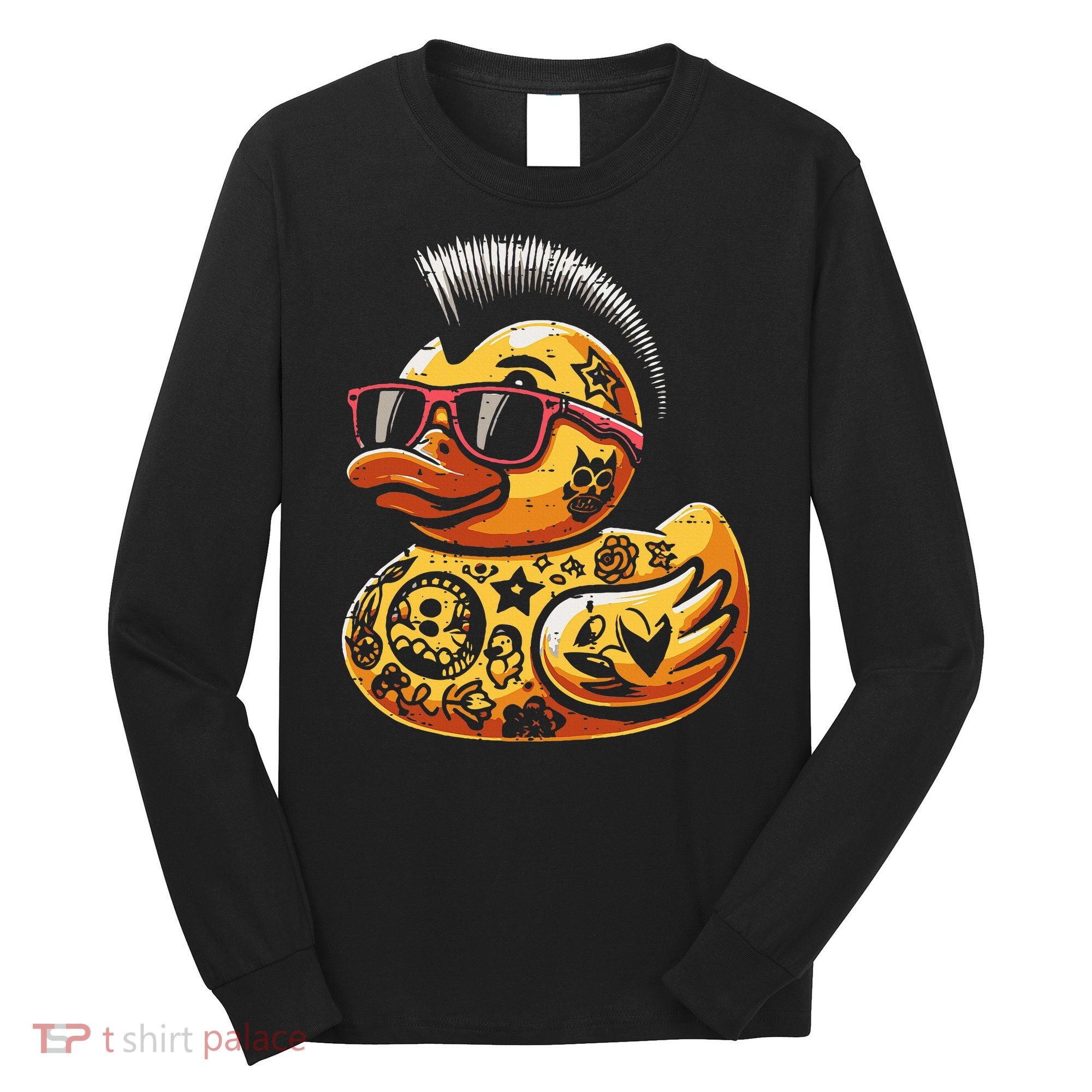 Mohawk Rubber Duck Punk Rock Rocker Long Sleeve Shirt