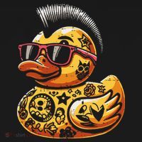 Mohawk Rubber Duck Punk Rock Rocker Apron thumb 3