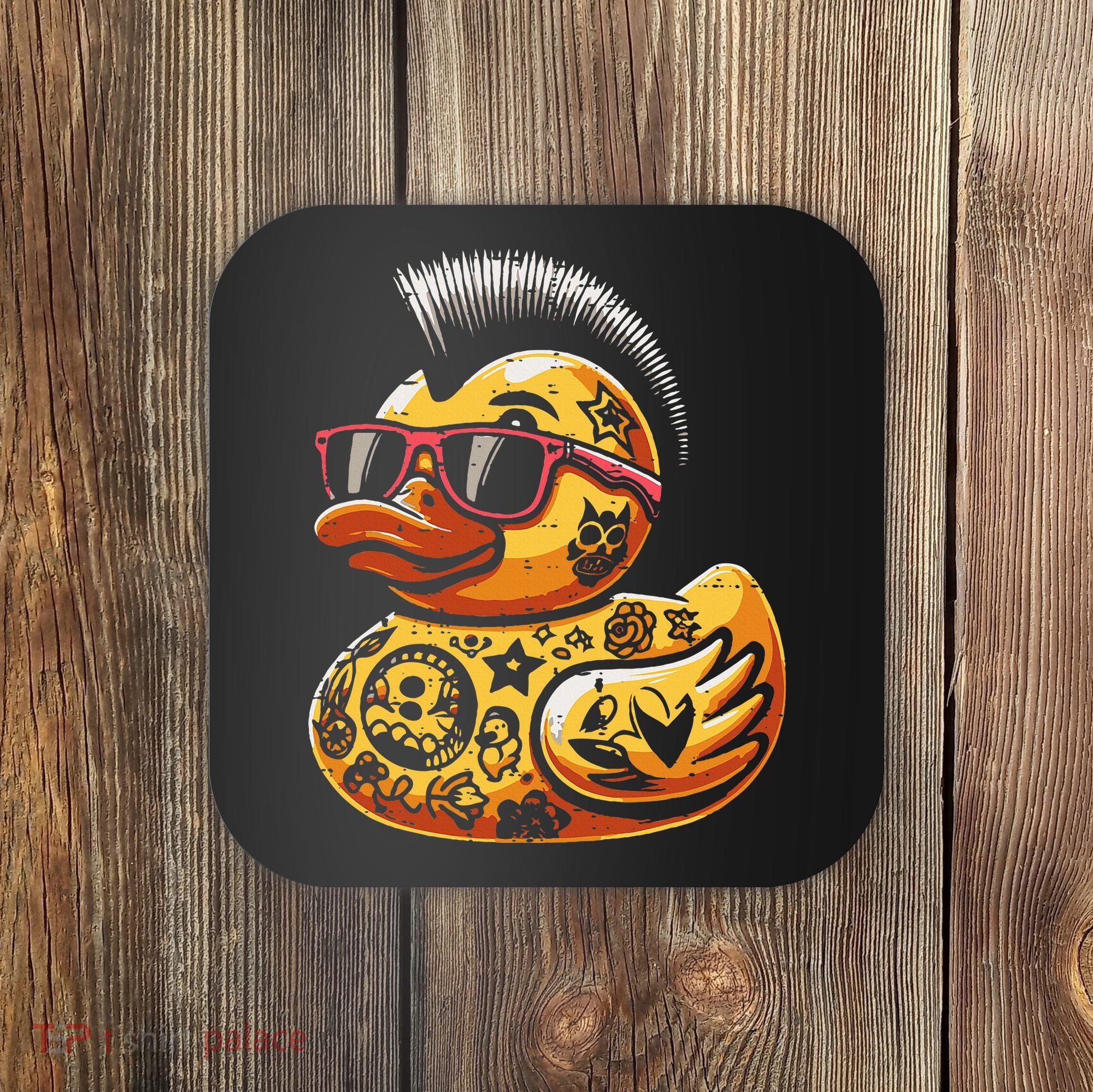 Mohawk Rubber Duck Punk Rock Rocker Coaster