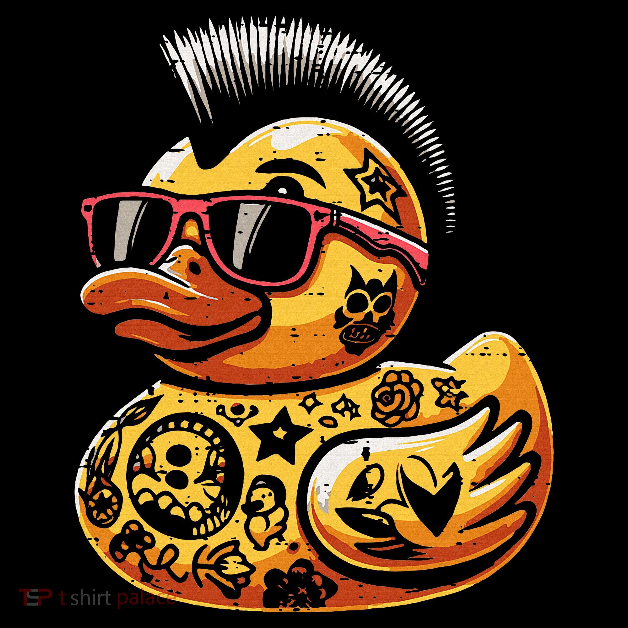 Mohawk Rubber Duck Punk Rock Rocker Coaster
