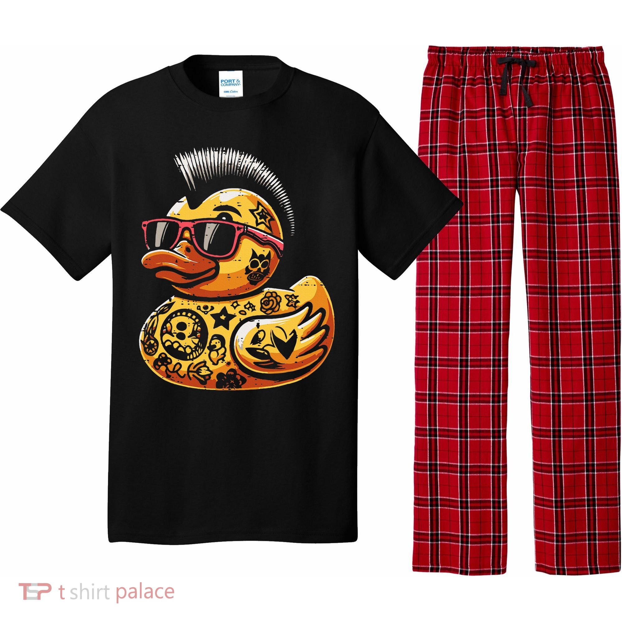 Mohawk Rubber Duck Punk Rock Rocker Pajama Set