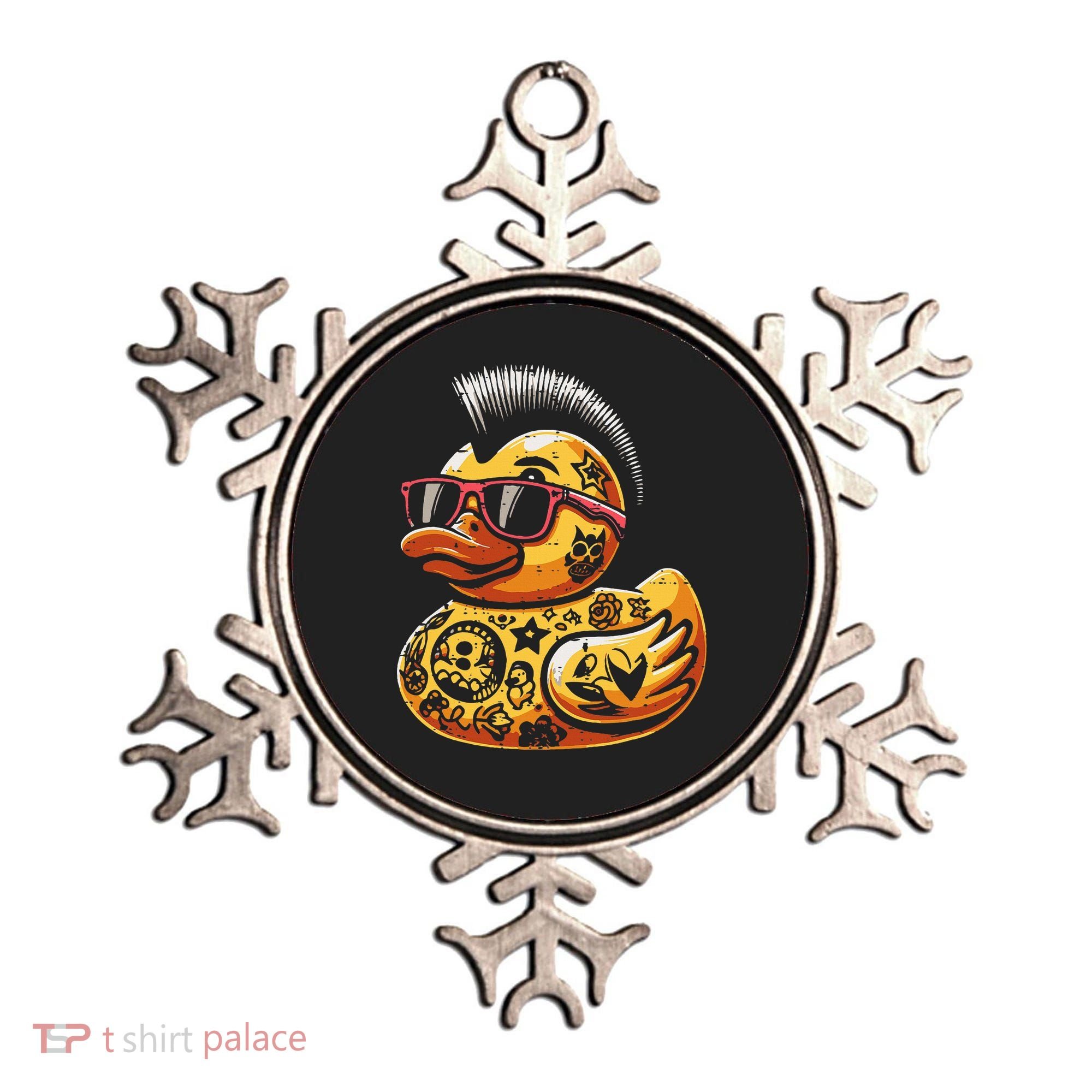 Mohawk Rubber Duck Punk Rock Rocker Ornament