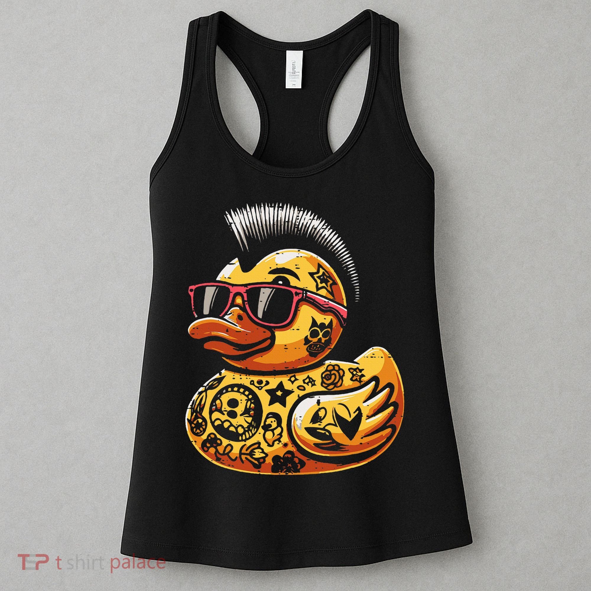 Mohawk Rubber Duck Punk Rock Rocker Women's Tank Top