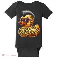 Mohawk Rubber Duck Punk Rock Rocker Baby Bodysuit thumb 0